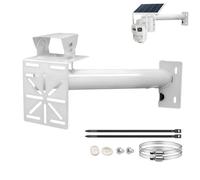 Coolotic CCTV Security Camera Mount Bracket - 300mm (11.81”) 40mm (1.57”) Diameter Tubular Pole/Wall Mount, Adjustable Duckbill Holder for Solar Panel/Dual Cameras, Universal L-Adapter Plate