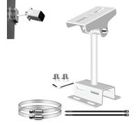 Coolotic CCTV Security Camera Mount Brackets, Adjustable Pole/Wall Mount with Stainless Steel Hoops, Compatible with CCTV/IP Cameras, Eufy, Ring & More (6.69" Long Type Pole Mount)