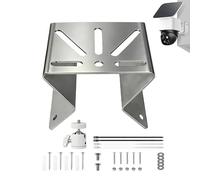 Coolotic Stainless Steel Exterior Corner & Pole Mount for PTZ/Solar Security Cameras with 4 Zip Ties & 1/4" Mini Ball Head Adapter | 270° View Angle Bracket with Hose Clamps