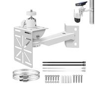 Coolotic Universal Security Camera Corner/Pole Mount Bracket with 2X 20cm Hoops, L-Panel & 4 Cable Ties- L-Shaped Panel, Solar Panel Ready, Indoor Outdoor for Dome IP Cameras