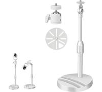 Coolotic White No Drill Telescoping Security Camera Mount, Adjustable Indoor Camera Stand with 360° Swivel Ball Head, Compatible with IP Cameras, Baby Pet Monitor, 1/4" Screw & Universal Adapter