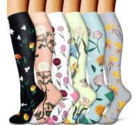 COOLOVER Compression Socks for Women and Men - Best for Circulation, Running, Athletic, Recover, Nurse, Travel, 02 Black/Oranga/White/Green/Blue/Gray, S-M