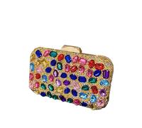 COOLOYA Women's Crystal Clutch Designer Luxury Bags Clutch Purse Sparkly Bag Crossbody Shoulder Handbags With Chain, Gold Multi, One Size, Soft