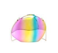 COOLOYA Women's Metallic Glossy Acrylic Crossbody Bags Oval Shell Handbags Evening Party Clutch Purses With Chain, Multi, One Size