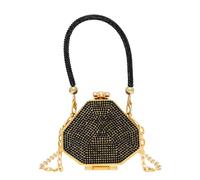 COOLOYA Women's Mini Acrylic Sparky Rhinestones Crossbody Bags Evening Small Clutch Purses Chain Handle Handbag, Black, One Size, Soft