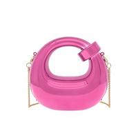 COOLOYA Women's Mini Crescent Acrylic Designer Luxury Bags Clutch Purse Bag Crossbody Shoulder Handbags With Chain, Pink Buckle, One Size, Soft
