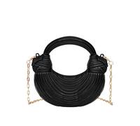 COOLOYA Women's Mini Crescent Acrylic Designer Luxury Bags Clutch Purse Bag Crossbody Shoulder Handbags With Chain, Black Pleated, One Size