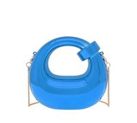 COOLOYA Women's Mini Crescent Acrylic Designer Luxury Bags Clutch Purse Bag Crossbody Shoulder Handbags With Chain, Blue Buckle, One Size, Soft