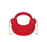 COOLOYA Women's Mini Crescent Acrylic Designer Luxury Bags Clutch Purse Bag Crossbody Shoulder Handbags With Chain Red Buckle One Size
