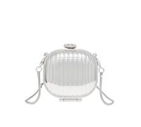 COOLOYA Women's Mini Glossy Chain Crossbody Evening Bag Sparkly Clutch Purses Shoulder Handbag Bags, Silver Box, One Size, Soft