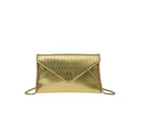 COOLOYA Women's Square Flap Leather Clutch Purses Everyday Mini Handbag Evening Crossbody Bag With Chain Strap, Gold, One Size, Soft