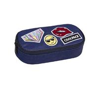 CoolPack 93798CP, Campus School Pencil Case - Badges G Denim, Multi-Coloured