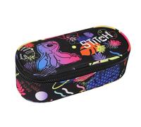 CoolPack Campus Pencil Case with Stitch Motif | Oval Lined with Inner Flap and Pen Holder | 1 Compartment 23×9×5 cm | Sturdy Polyester Pencil Case for School Children Boys Girls