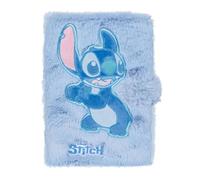 CoolPack Disney Stitch Fluffy A5 Notebook, Blue Plush, 80 Pages Lined, Cute Cartoon Design for School and Everyday Use