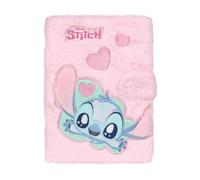CoolPack Disney Stitch Fluffy Notebook A5 Plush Cover 80 Pages Writing Book for School and Leisure (Pink)