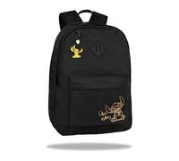 CoolPack Disney Stitch Scout School Backpack with 2 Main Compartments & Ergonomic Padding, black-gold, uni, Stitch Scout