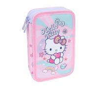 CoolPack Hello Kitty Jumper 2 Pencil Case - Filled School Case with 2 Compartments - Pink