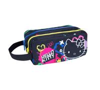 CoolPack Hello Kitty Primus Pencil Case - 3 Zipped Pockets - Case with Carry Strap - Hello Kitty Graffiti