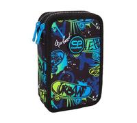 CoolPack Jumper 2 Pencil case 2-Compartment | Skate Night Pencil case incl. Accessories | Waterproof Padded organises Storage Space Easily School Art