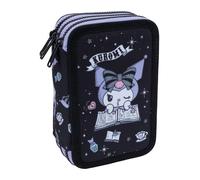 CoolPack Kuromi Jumper 3-3 Compartment Pencil Case Filled Pencil Case with Stationery - Gothic Motif
