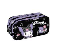 CoolPack Kuromi Primus Pencil Case - Goth Case with 3 Zipped Compartments - Handy Carry Strap