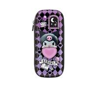 CoolPack Sanrio 3D Squishy Case - Crushable Anti-Stress Eva Case - Pencil Case with Divider Flap, black-purple, Kuromi