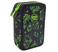 CoolPack XXL Pencil Case 3-Compartment School Pencil Case Triple Pencil Case for Girls Boys Pencil Case 44-Piece Filled Student Case 3-Tier Game Night