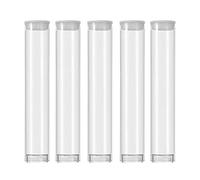 COOLPEN Plastic Clear PVC Pipe Transparent Storage 0.5ML 1ML Tank Empty Cartridges Tube Packaging with Caps 13x82mm for Glass Carts - Bead Craft Supply Storage (100PACK)
