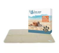 COOLPETS Premium Cooling Mat for Dogs - M 76 x 50 cm - Non-Slip and Non-Dripping Coolgel - with Lemongrass and Eucalyptus - Beige
