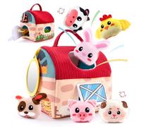 Coolplay Soft Baby Toys Montessori 6-12 Months Barn with Stuffed Farm Animals, Babies Sensory Toys for Toddler 1-3