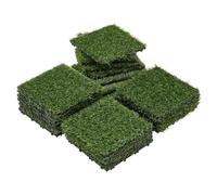 Coolpleasant 27 Pcs 30x30cm Artificial Grass Turf, 3cm Thickness Interlocking Squares Deck Tiles with Anti-Slip PE Base for Pet, Patio, Balcony, Garden, Indoor, Outdoor Decor(Size:27 Pcs)