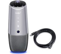 COOLPO Webcam, 360 Video Conference Camera, 4K All-in-one Conference Room Camera with Speaker and Microphone, Meeting Room Camera, AI Speaker Tracking and Noise Cancellation, Teams, PANA 10ft Cable