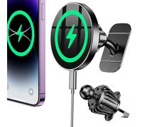 Coolpow for Magsafe Car Mount Charger【100% Stable】15W Magsafe car charger for Dash Vent【Super Magnet】Magnetic Phone Holder for Car Accessories Phone Holder Wireless Charger for iPhone 17 Pro Max 16 15