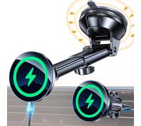 Coolpow for MagSafe Car Mount Charger【Ultra Magnet】Magnetic Phone Holders for Your Car Charger【Windshield+Vent+Dash】Magnetic Wireless Car Phone Holder Charger Car Mount for iPhone 17 Pro Max 16 15 14