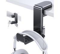 Coolpow Gaming Headphone Stand【360° Rotating 】 PC Headset Stand for Desk Adjustable Clamp-on with Cable Clamp, Headphone Holder Under Desk Organizer for Airpods Max, Beats, Bose All Headphones Size