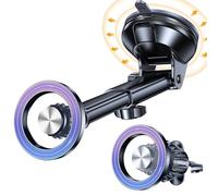 Coolpow Upgraded Car Phone Holder, for Magsafe Car Mount【20x N55 Magnets】 Magnetic Phone Holder for Cars Windshield/Vent/Dash, 360° Rotatable Adjustable Cradle car Accessories for iPhone 17 Pro Max 16