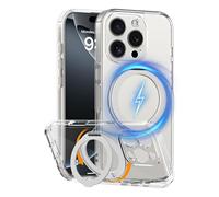 COOLQO Magnetic for iPhone 16 Pro Max Case with Stand, Compatible with MagSafe, Military Grade Drop Protection, Non-Yellowing Scratch-Resistant Back Protective Shockproof Slim Phone Cover, Silver