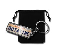 Coolrideplates Personalised Back To The Future Inspired Number Plate Metal Keyring & Gift Pouch