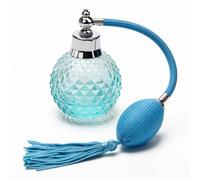 Coolrunner Crystal Art Vintage Style Refillable Perfume Atomizer Long Spray Bottle 100ml (Blue)