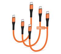 COOLSELL Silicone USB C Cable Short 1ft 3 Pack, 60W Fast Charging USB C to Type-C Cord Compatible with iPhone 17/16/15 Samsung Galaxy S23 S22 Google Pixel, iPad for Power Bank/Car/Office/Travel