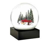 CoolSnowGlobes Red Truck and Dogs Cool Snow Globe