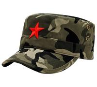 COOLSOME Vintage Fatigue Red Star Mao Army Military Hat - green - One size