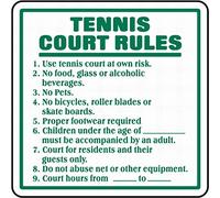 Cooltin Warning Sign Safety Sign 12x12 Tennis Court Rules Sign Notice Sign Caution Tin Sign