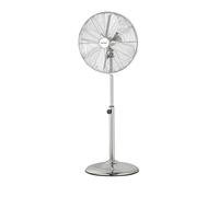 COOLTONE 16 Inch Metal Pedestal Floor Fan, Chrome Standing Fan, Oscillating Function, 3 Speed Settings, Adjustable Height, Silent Operation