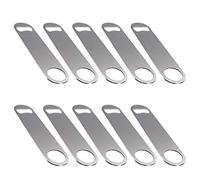 Coolty 10 PCS Beer Bottle Openers, Stainless Steel Bar Blade Flat Bottle Opener with Coated Handle(Silver)