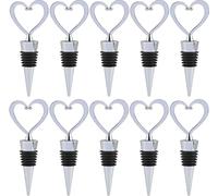 Coolty 10pcs Bottle Stopper Reusable Bottle Saver Sealer Wine Corks for Wine Champagne Prosecco Beer Spirits Collection (Heart Shape)