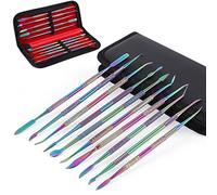 Coolty 10PCS Clay Wax Carver Tools, Double-Ended Stainless Steel Wax Clay Sculpting Carving DIY Tools Kit, Spatula Chisel Carver Set with Carrying Case for Sculpting, Detailing, Pottery Carving