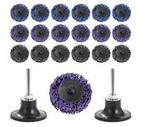 Coolty 18 Pieces CSD Disc Sanding Disc, 50mm 2 Inch Purple/Blue/Black Cleaning Disc Set, Surface Treatment or Paint Removal Polishing for Drilling, Roller Sanding Disc with Disc Pad Holder