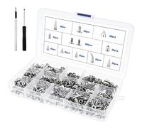 Coolty 200 Sets 10 Designs Bullet Cone Spikes Metal Screwback Studs Punk Backup Rivets with Punch Tools for DIY Leather Craft Handmade Accessories Clothing Shoes Bag Belt Jacket Decoration