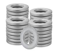Coolty 32pcs 40mm Curtain Rings, ABS Plastic, Curtain Grommets, DIY Rings for Window, Shower, Closet (Frosted Silver)